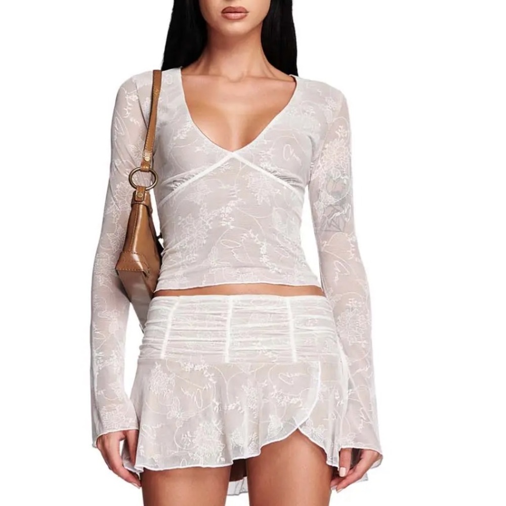 I.AM.GIA White  Top and Skirt Set XXS